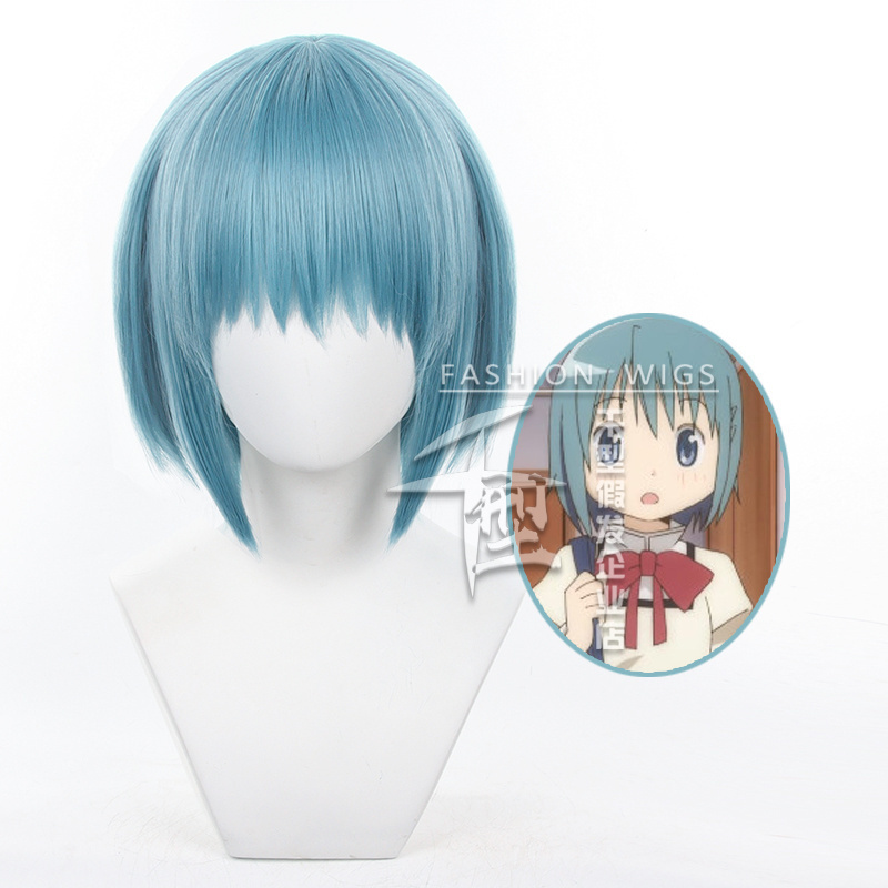 【Thousand Types】 Magical Girl Madoka Magica Miki Sayaka Cosplay Wig Scalp Top