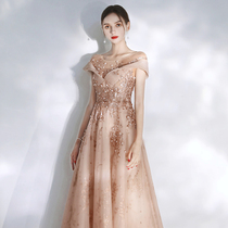  Evening dress 2021 new noble engagement toast host bridesmaid performance socialite dream annual meeting dress skirt woman