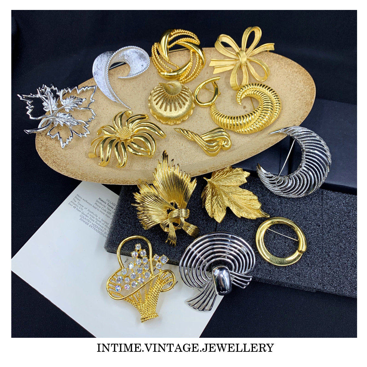 Western antique vintage American brand Monet Monet gold-plated Napier marking men's and women's coat brooch