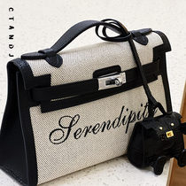 CTANDJIM customized name bag cowhide stitching first generation handbag crossbody bag