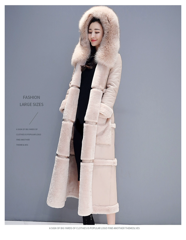 Áo cotton nữ 2019 mùa đông mới dày, dài cộng với chất liệu cotton nhung lỏng, eo mỏng phủ ngoài áo khoác cotton có đệm - Bông áo phao béo hàn quốc