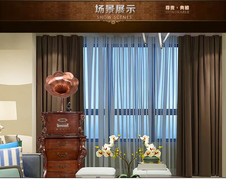 đầu đĩa than liền amply	 [Rain Lane] máy ghi âm lớn loa retro đồng nguyên chất châu Âu cổ điển nhựa đen ghi âm máy ghi âm cổ 	đầu đĩa than audio technica at-lp3