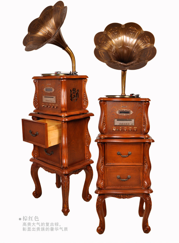 máy phát nhạc đĩa [Rain Lane] máy ghi âm vinyl gốc xác thực thẻ ghi âm bằng gỗ cổ rắn đầu đĩa than audio technica