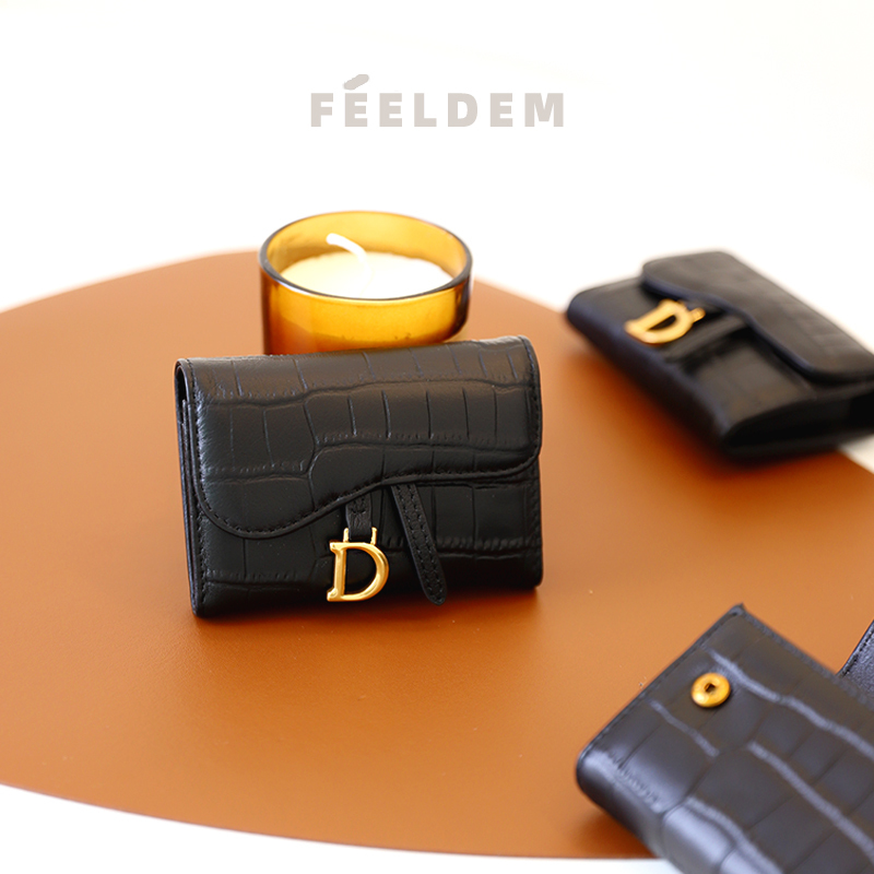 European and American Style Crocodile Pattern Genuine Leather Accordion Card Holder, Card Case, Id Holder, Cowhide Women's Compact Large-Capacity Mini Card Wallet