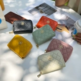 Картхолдер, короткая сумка через плечо, модное желтое кожаное сверло из жемчуга с молнией, из натуральной кожи, коллекция 2023, на удачу, воловья кожа