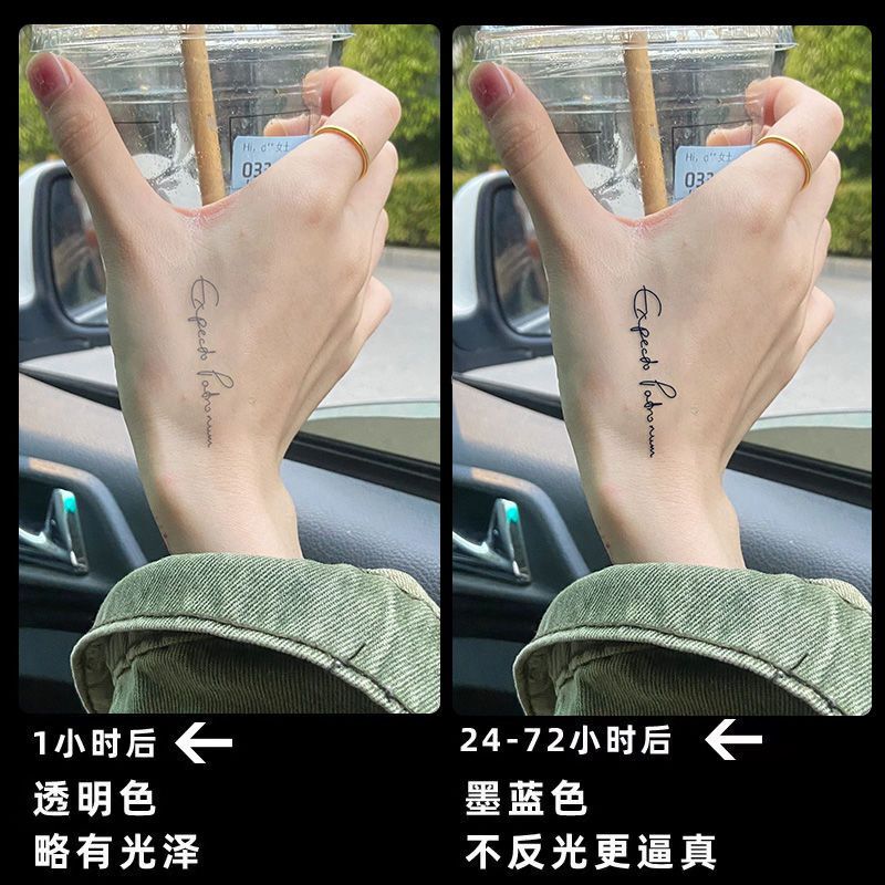 French Sentence: Live in the Moment Herbal Juice Tattoo Stickers Waterproof Long-Lasting Letter Tattoo Stickers Realistic Juice French Sentence: Live in the Moment Herbal Juice Tattoo Stickers Waterproof Long-Lasting Letter Tattoo Stickers Realistic Juice