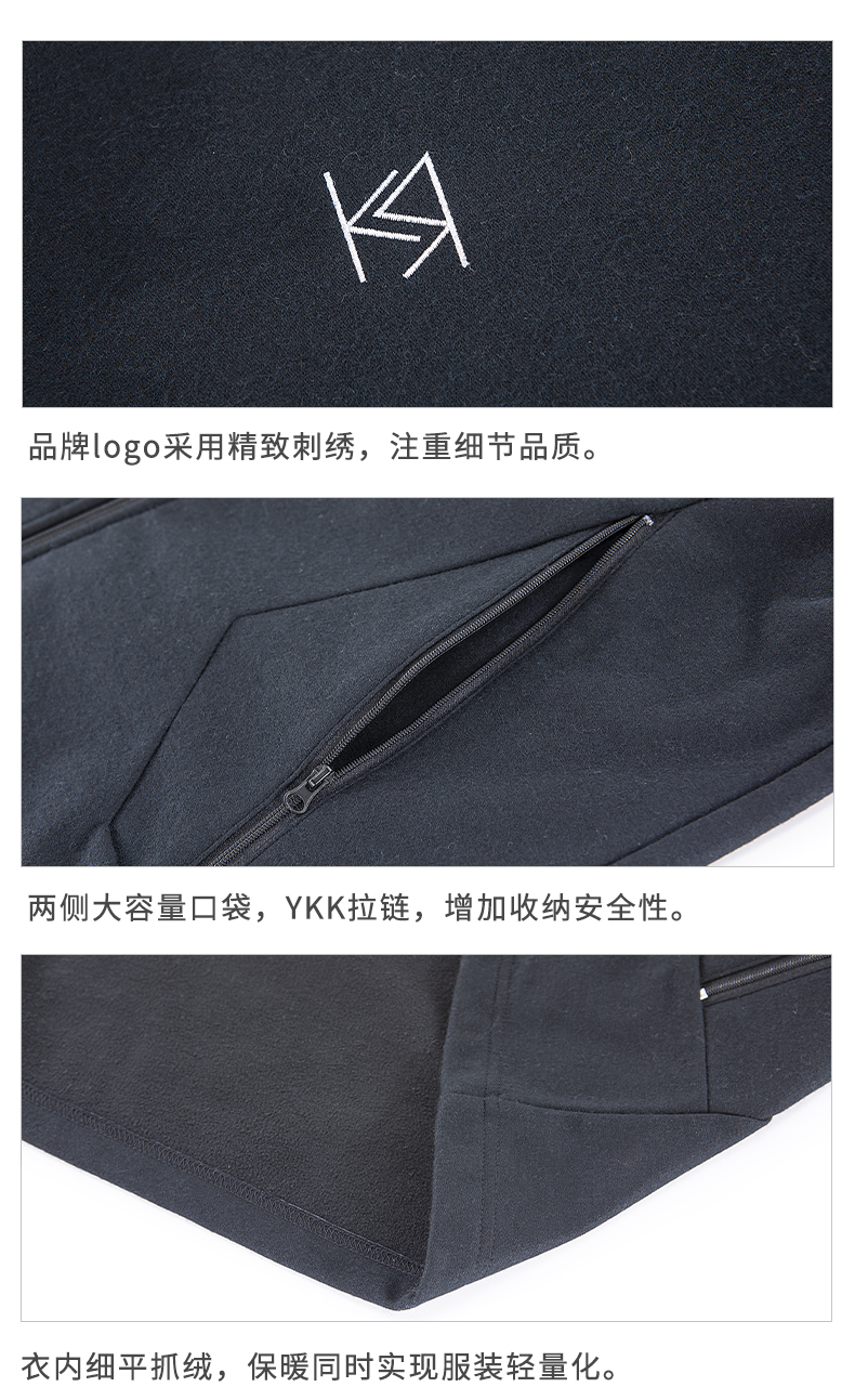 地球科学家 美丽奴羊毛复合面料 男女秋冬保暖连帽卫衣 图11