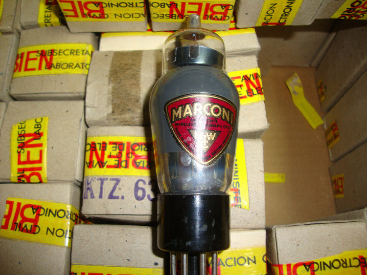 Only 1 pipe new original box UK Marconi KTZ63 6J7GT EF37 EF36 CV358 tube