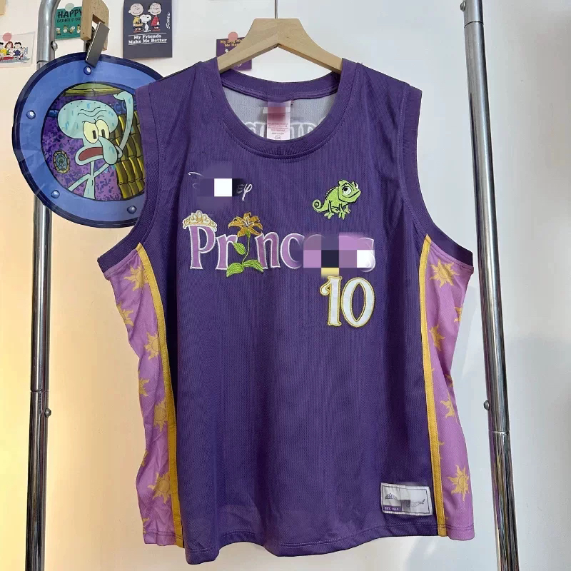 New Cartoon Embroidered Personalized Basketball Jersey Vest Summer American Retro Sports Casual Sleeveless Quick-Drying Top