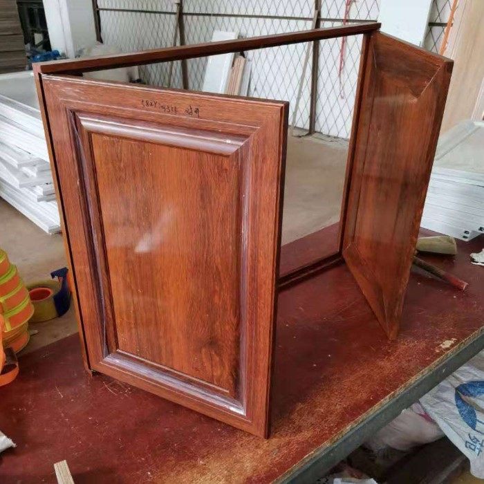 Cabinet door custom made all aluminum alloy cabinet door kitchen stove customized imitation solid wood European-style grid louver wardrobe door panel