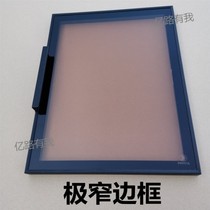 Minimalist light lavish aluminum alloy tempered glass wardrobe door narrow side tea grey transparent glass wine cabinet bookcase display case