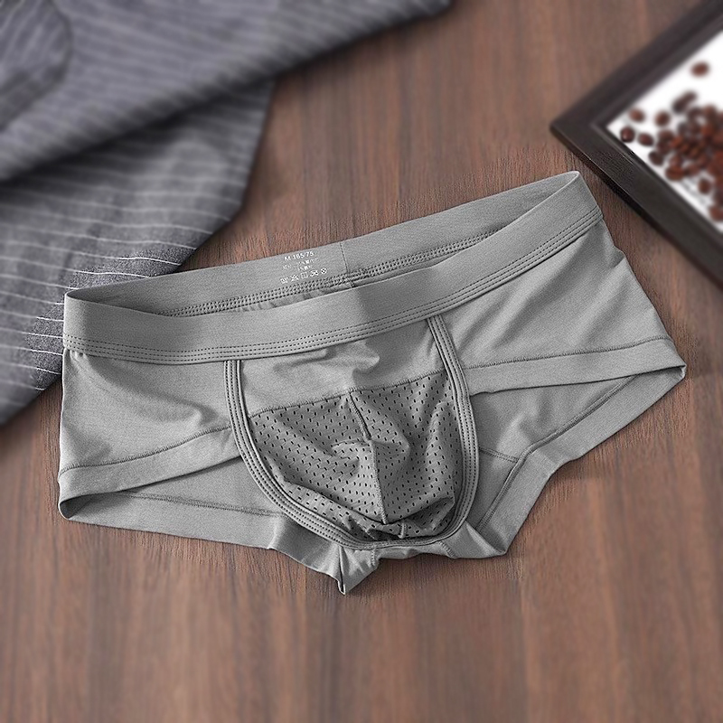 Men's Underwear New Style Modal Mesh Boys' Briefs Breathable Mid-Waist Youth Shorts Underwear
