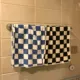 Клетчатое полотенце для шахмата сине -белое+черно -белое