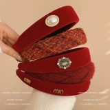 Бордовый ободок, ретро шпильки для волос, аксессуар для волос, коллекция 2023, изысканный стиль