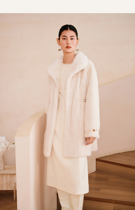Yiner 2025 Spring New Style Soft Mink Fur Long Genuine Leather Fur Coat 8C65109066