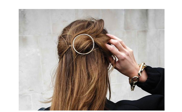 Đầu trang sức Hàn Quốc clip retro kẹp tóc tam giác mặt trăng clip đuôi ngựa clip Nhật Bản và Hàn Quốc của phụ kiện đầu clip kim loại băng đô tai mèo