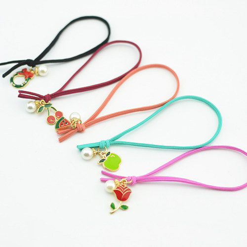 Korean Version Christmas Fruit Zal Hair Rubber Band Hair Rope High Bomb Rubber Fascia Hair Ring Headwear Accessories Hair Accessories