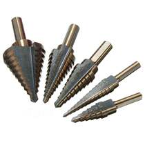 5pcs Ying-made pagoda high-speed steel pore-opening set with triangular handle step drill bit black yellow ladder drill xin Rio Tinto