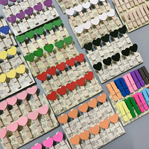 Creative wooden color love small clip photo wall Clip 3 5cm 10 pieces (including 1 5 m hemp rope)