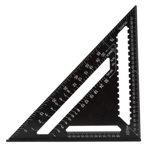 Inch High Precision Aluminum Squeeze Type Material Black Triangle Ruler 30 cm Woodworking 12 Inch Public Triangle Plate Right Angle Ruler