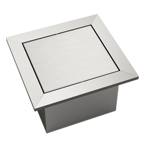 304 Stainless Steel Kitchen Countertop Flush clamshell Flap Concealed rocking cover Toilet Wire Drawing Square Lid