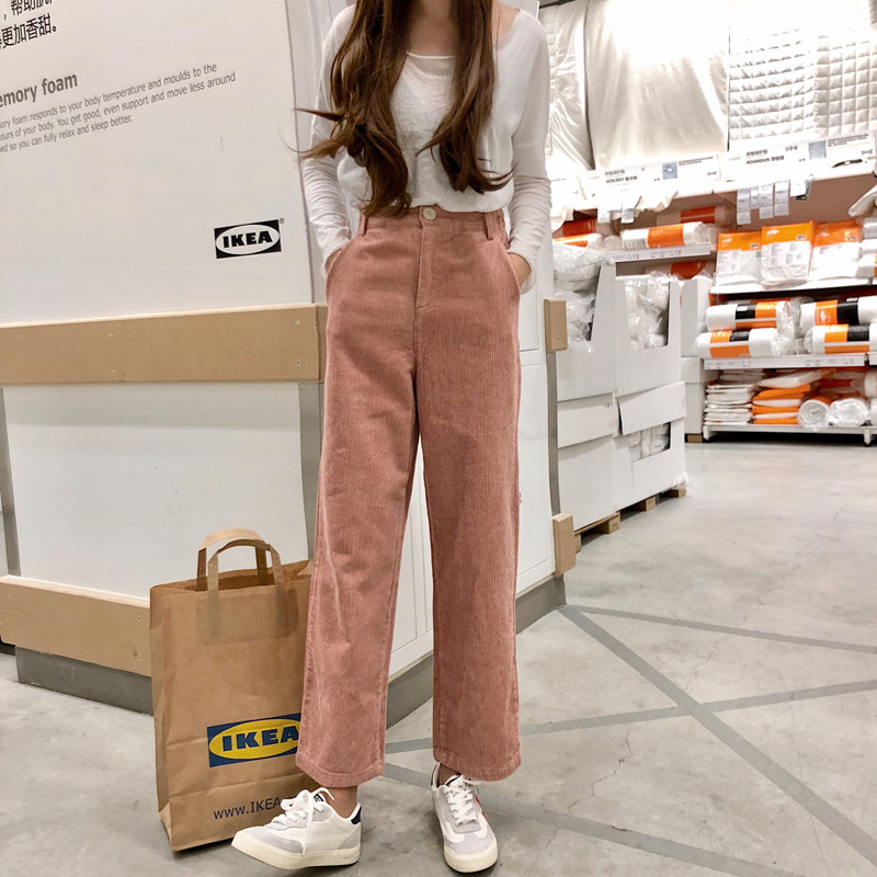 corduroy high rise pants
