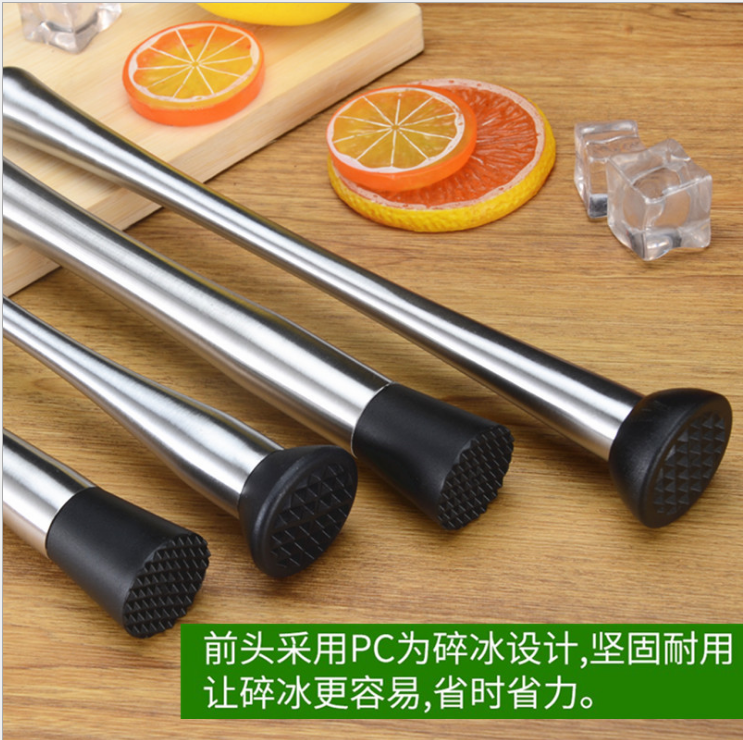 Stainless Steel Crushed Ice Bar Ice Hammer Cocktail of Ice Hammer Blend with Wine Press Juice Bar Mashing Machine Lemon Hammer Ramming Stick Crush Crushing Stick
