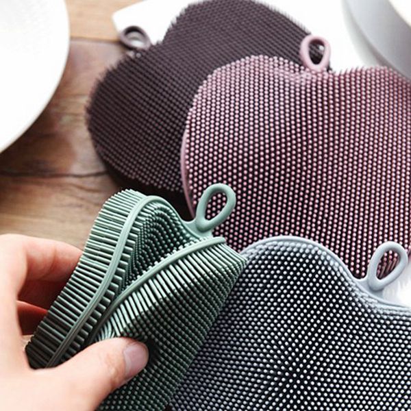 South Korean Chuvan Kitchen Silica Gel Dishwashing Brush not Covered With Pan Wash Brushed Vegetable Brush Can Cook Food Grade Silicone Brush