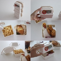 South Korea imported burger packing box imported baking packaging square simple home baking portable packaging box