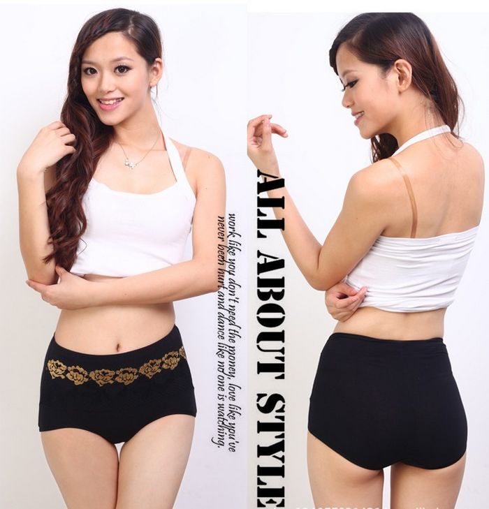 4 chiếc / đồ lót nữ cao eo thể hình quần bụng cơ thể / quần lót sọc cơ thể cotton quần lót nữ cho người cao tuổi