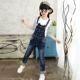 Cô gái denim bib 2018 mới mùa thu trẻ em quần denim đại dương cậu bé lớn mùa xuân và mùa thu quần bé gái quần jean bé trai xuân hè