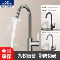 Nine-shepherd kitchen tap thinning oil cladding rotating hot and cold dishwashing pool tap Domestic sink tap 33080