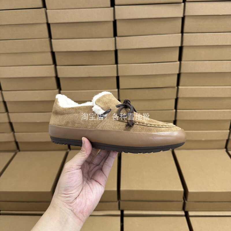 Henan Sangpo Village 2026 New Ethnic Style Thin-Soled Snow Boots for Women, Wool Casual Short Boots, Slip-On Loafers