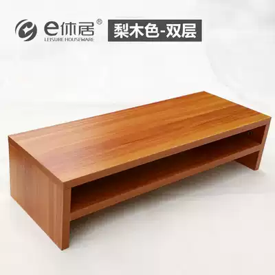 * Single and double elevated overhead extended LCD computer base frame screen wooden display widened shelf three-layer support