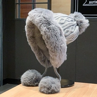 Серый/шариковой кулон/плюшевая шляпа с бриллиантом