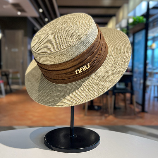 Straw hat sun hat for women traveling casual spring and summer large brim