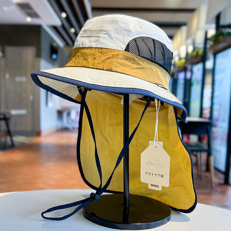 Summer Thin Mesh Breathable Sun Hat, Outdoor Quick-Drying Shawl, Neck Protection, Mountaineering Hat, Family Style Sun Protection Sun Hat