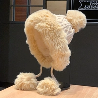 Бежевый/волосатый шариковой кулон/алмазный вязаный плюшевая крышка