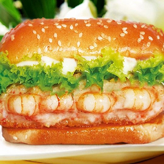 Asian Fishing Port Burger Shrimp Platoon 70g24 Slices Lots of Shrimp Platoon Western Meal Commercial Ingredients Fried Semi-finished Sea