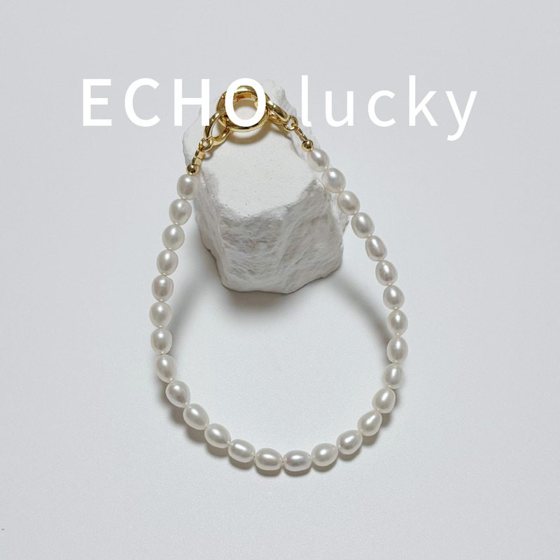 Echo Lucky High-Quality Natural Freshwater Rice Pearl Phone Chain Keychain Bag Pendant Accessory
