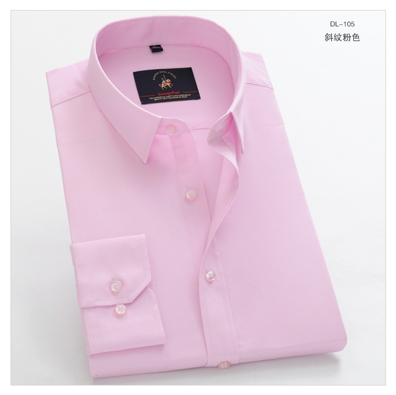 Cổ áo sơ mi trắng nhỏ tay nam dài tay trẻ trung màu rắn phiên bản Hàn Quốc của chiếc áo sơ mi Slim tập thể dục nam đẹp nhất sự nghiệp mùa thu sơ mi kẻ caro