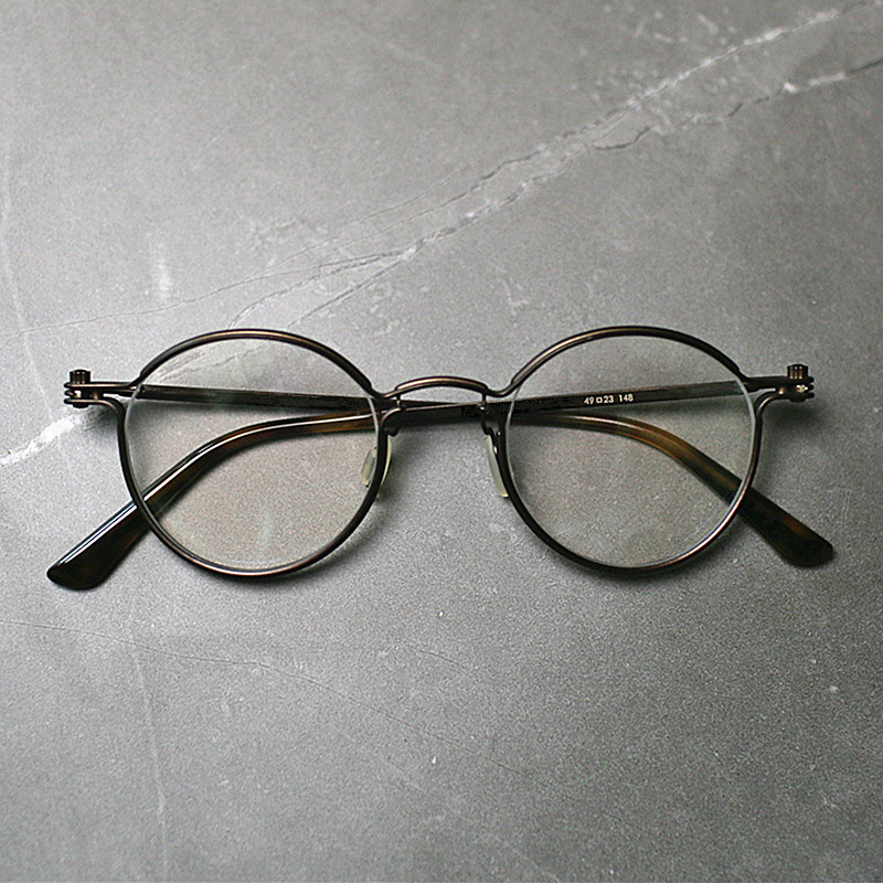 Italian Plates Retro Handcrafted Super Light Pure Titanium Men and women Myopia Glasses Steam Punk Wind Trends Avant-garde Framework-Taobao