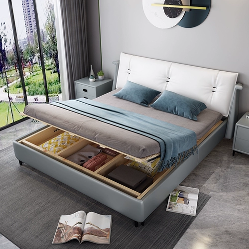 Американская легкая роскошная кровать главная спальня настоящая деревянная кровать 1,8 метра двуспальная кровать современная минималистская 1,5 метра простая европейская кровать принцесса свадебная кровать