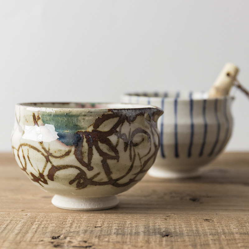 Kookugawa Machi Japan Original Import Cookmaster Kiln Dyeing ten Grass Weaving Department Children Deputy Food Grinding Bowl of Bowl Sesame Seeds