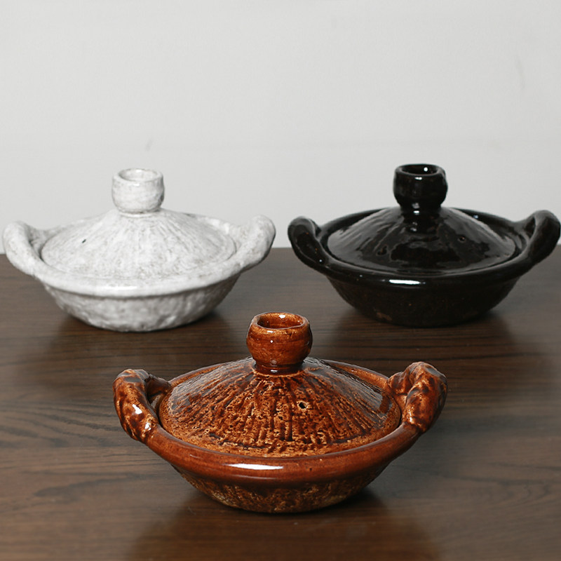 Kookawa Japan House Japan Original Clothing Import Letter Leash Burning Cloud Well Kiln Full Glazed Clay Pan Casserole Boiler soup pan resistant to high temperature