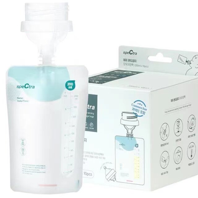 Spectra Berek breast milk preservation bag Korea imported breast pump can be directly connected to the milk storage bag 10 pieces with transfer