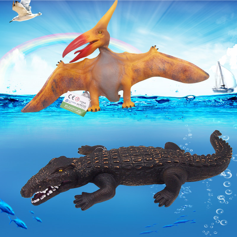 Clearance soft rubber simulation cotton-filled large crocodile animal brachiosaurus fengshen pterosaur dinosaur model environmental protection material early education