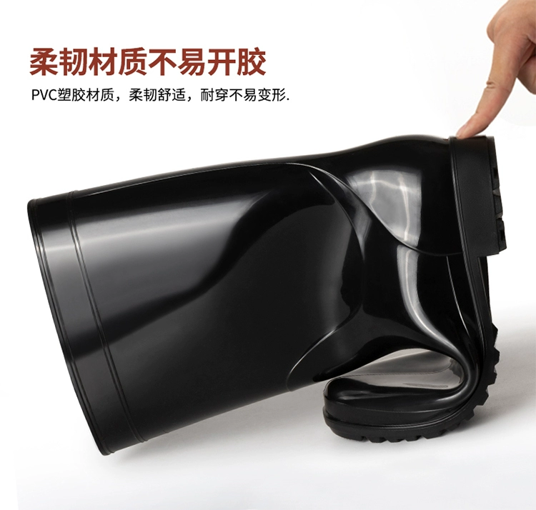 Giày đi mưa bảo hộ lao động ngoại thương, giày cao su chống trơn trượt và chống mài mòn, ủng đi mưa mùa hè nam, giày thực phẩm màu trắng nhà bếp, giày chống nước ống ngắn ủng công trường