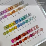 Комплект, стеклянный лак для ногтей из жемчуга, 36 цветов, кошачий глаз