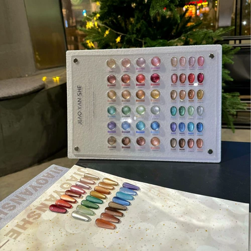 Стеклянный комплект, лак для ногтей для маникюра, кошачий глаз, 24 цветов, зеркальный эффект